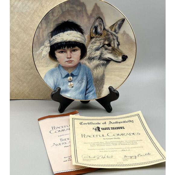 Plate Hamilton Collection Vague Shadows Series Peaceful Comrades 8th Issue 3565V - Picture 1 of 6